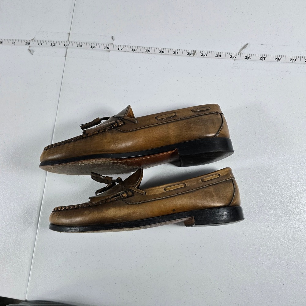 Allen Edmonds Lowry Hill Mens 9.5 E Tan Leather Kiltie Tassel Loafers 31421 - Picture 6 of 8